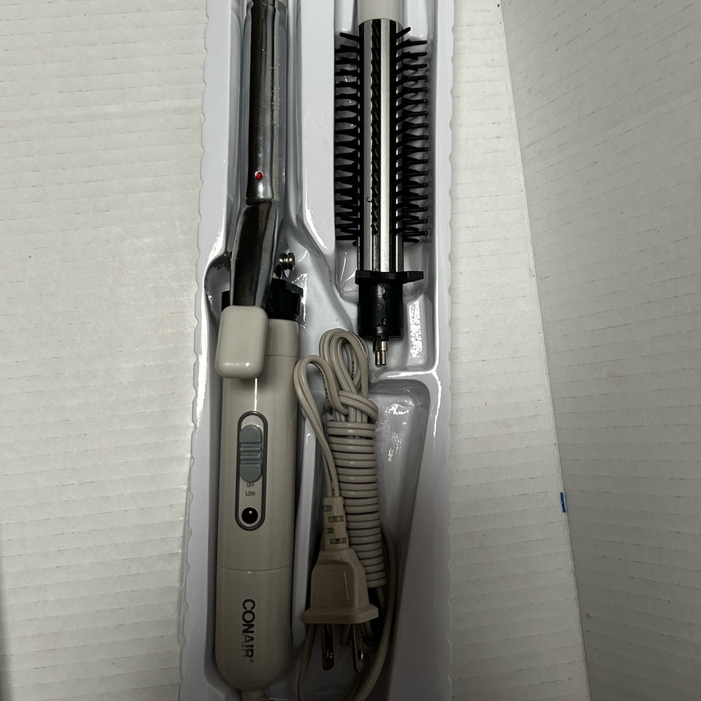 Conair Curling Iron and Brush Set - White and Black